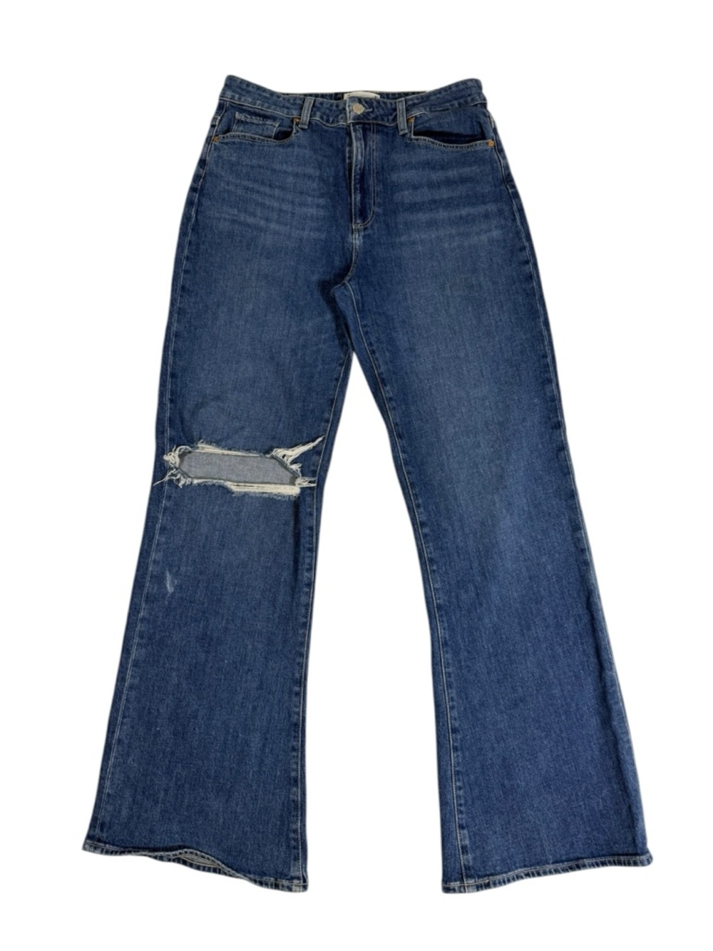 PAIGE Leenah Angelle Deconstructed Jeans Measures Sz 30 Distressed Stretch Denim